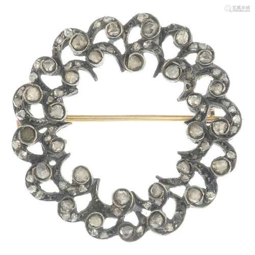 A diamond wreath brooch.One diamond deficient. Diameter