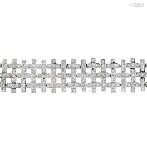 A diamond bracelet.Estimated total diamond weight 2cts.