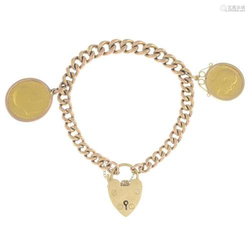 An early 20th century 9ct gold curb-link bracelet, with