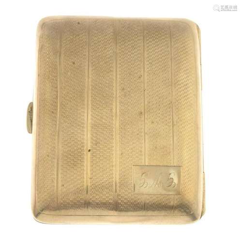 An early 20th century 9ct gold cigarette case.Hallmarks