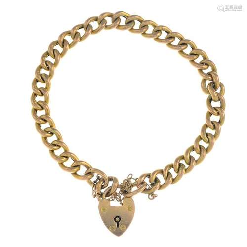 An early 20th century 9ct gold curb-link