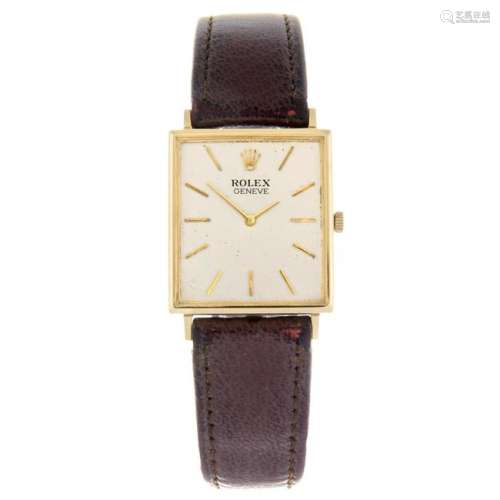 ROLEX - a mid-size wrist watch. 18ct yellow gold case,