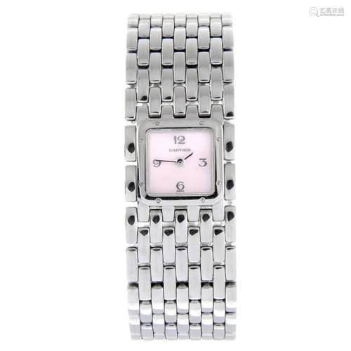 CARTIER - a Panthere Ruban bracelet watch. Stainless