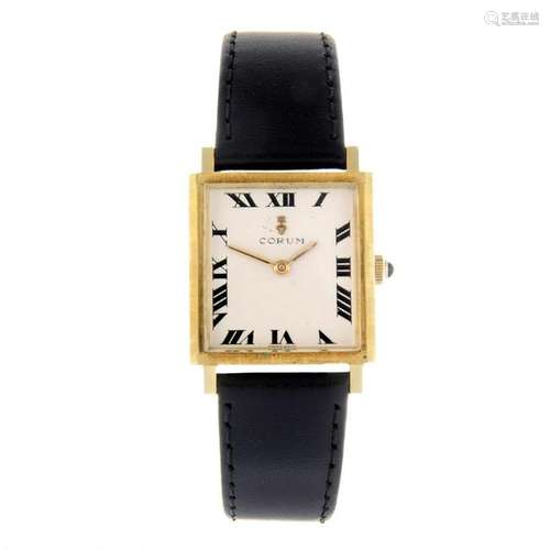 CORUM - a gentleman's wrist watch. 18ct yellow gold