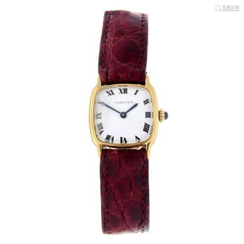 CARTIER - a Chambord wrist watch. Yellow metal case,