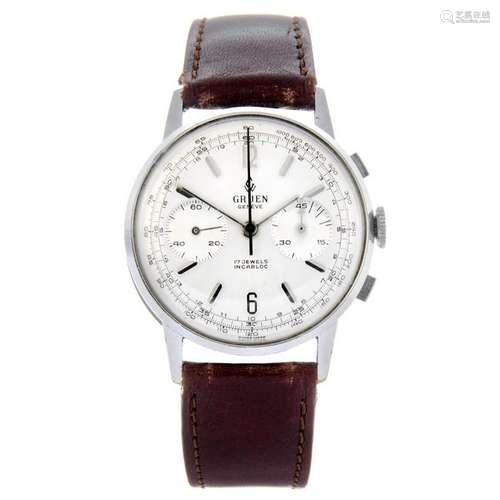 GRUEN - a gentleman's chronograph wrist watch.