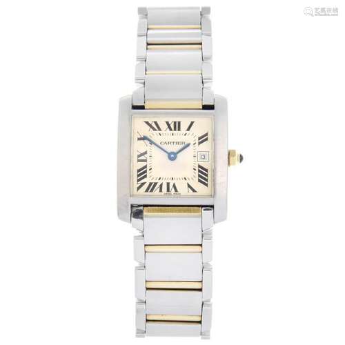 CARTIER - a Tank Francaise bracelet watch. Stainless