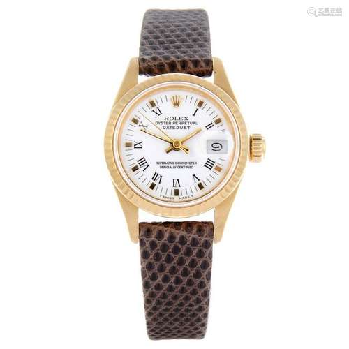 ROLEX - a lady's Oyster Perpetual Datejust wrist watch.