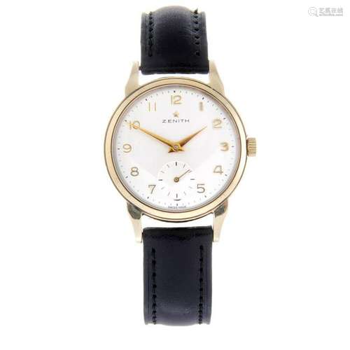 ZENITH - a gentleman's wrist watch. 9ct yellow gold