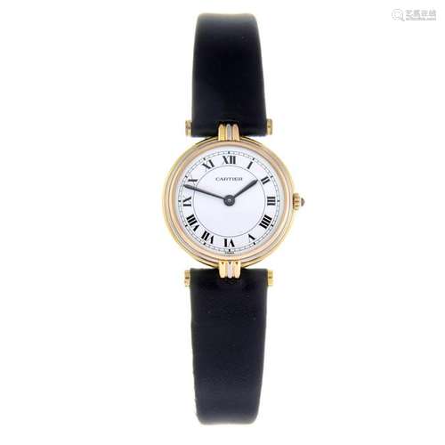 CARTIER - a Vendome Trinity wrist watch. Yellow metal