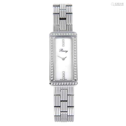 POIRAY - a lady's bracelet watch. Stainless steel case