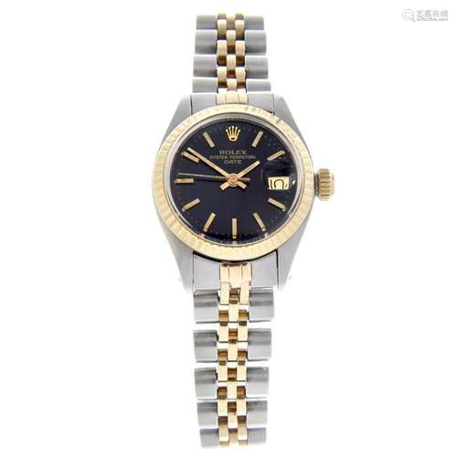 ROLEX - a lady's Oyster Perpetual Date bracelet watch.