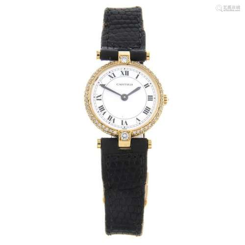 CARTIER - a Vendome wrist watch. 18ct yellow gold