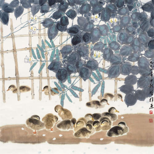 方楚雄（b.1950） 1994年作 群鸭图 镜框 设色纸本