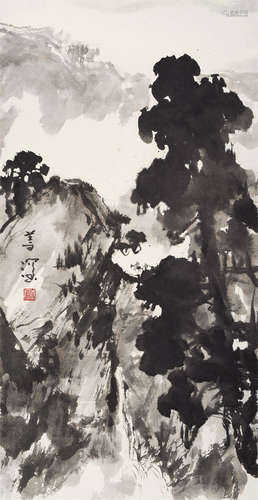 杨善深（1913～2004） 深山行旅 立轴 水墨纸本