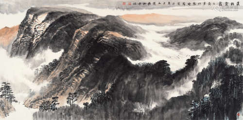 许钦松（b.1952） 2005年作 溪林之霞 镜框 设色纸本