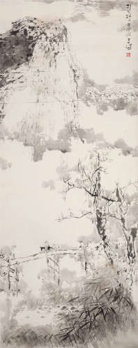 高剑父（1879～1951）杨善深（1913～2004） 行旅图 立轴 水墨纸本