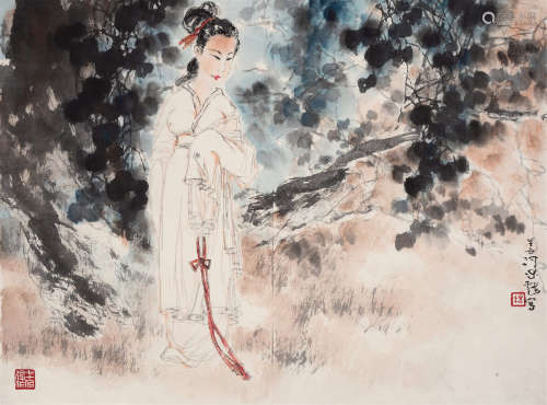 杨善深（1913～2004） 仕女 镜框 设色纸本