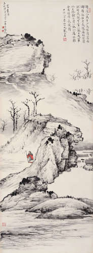 李研山（1898～1961） 1954年作 长镵图 立轴 设色纸本