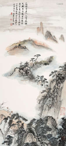 吴灏（1930～2017） 2003年作 山水 镜框 设色纸本