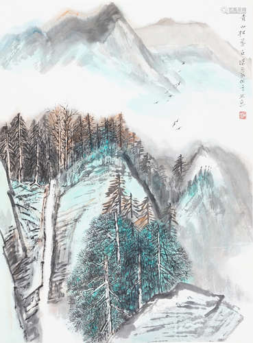 何海霞 青山 设色纸本 立轴