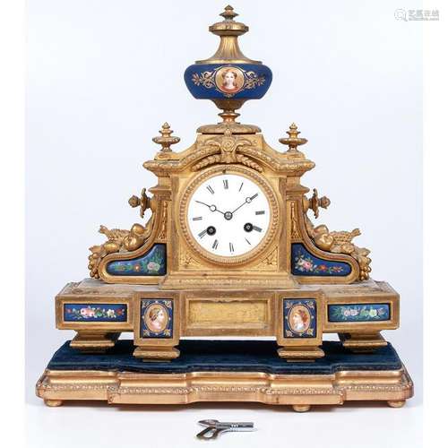 Phillipe H. Mourey Gilt Mantel Clock