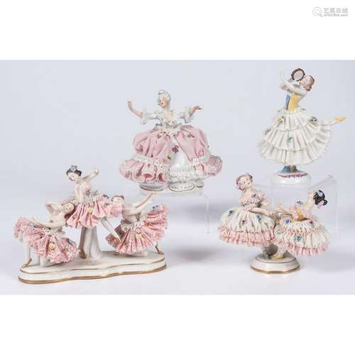 German Porcelain Lace Ballerinas