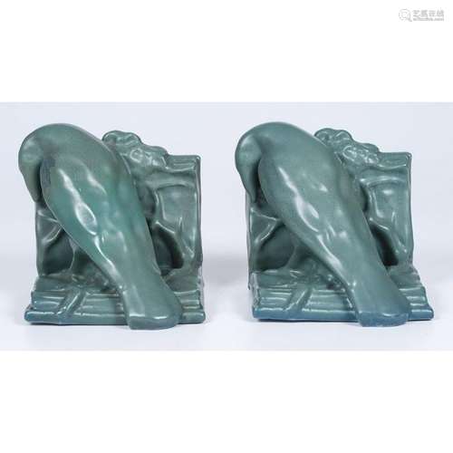 Rookwood Pottery Rook Bookends