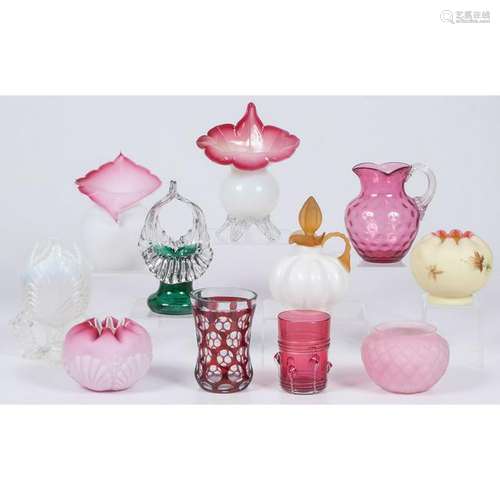 Victorian Art Glass Vases, Plus