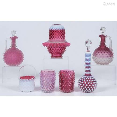 Cranberry Hobnail Glass