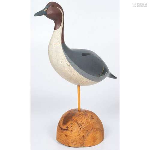 Large Duck Carving, Signed JP