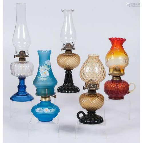 Colored Glass Oil Lamps