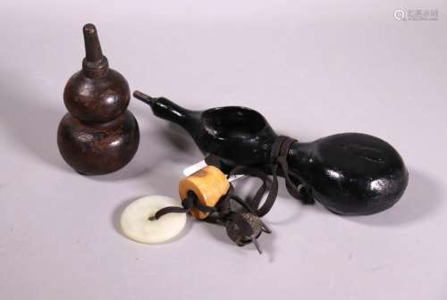Chinese 18/19 C Lacquer Double Gourd Water Pot