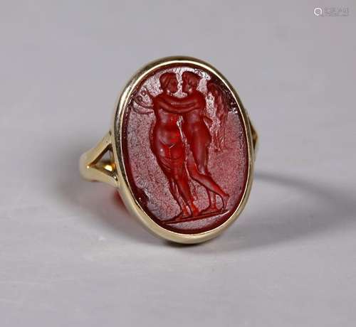 Roman or Tassie Intaglio in Yellow Gold 18 Ring