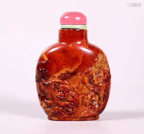 Chinese 18/19 C Butterscotch Amber Snuff Bottle