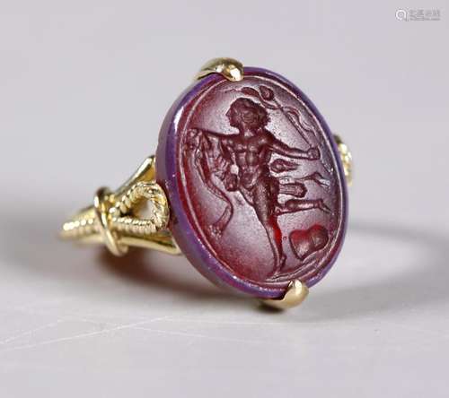 Roman or Tassie Intaglio 18K Ring