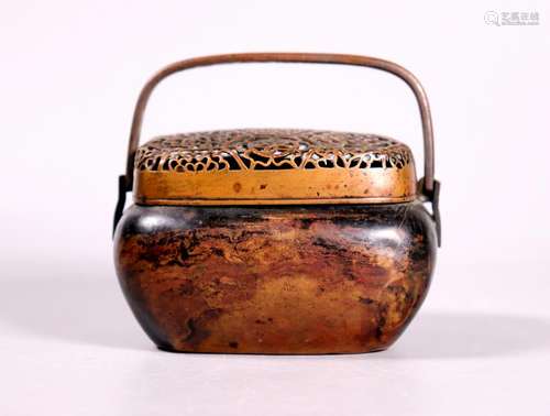 Zhang Mingqi Chinese Late Ming Bronze Hand-Warmer