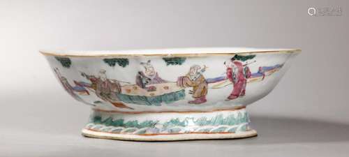 Chinese 19C Famille Rose 8 Immortal Porcelain Bowl