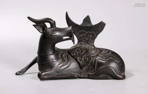 Chinese Ming Dynasty Bronze Qilin Mirror Holder