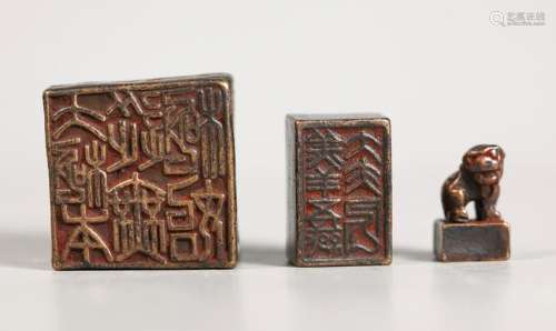 Chinese Ming Dynasty Bronze Set 3 Nesting Seals
