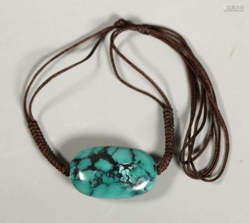 Chinese Polished Turquoise Pebble Bead; 34G