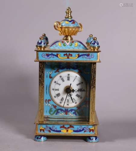 Chinese Cloisonne & Enamel Carriage Clock