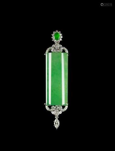 Large Rectangular Natural Jadeite Plaque Pendant