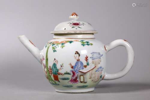 Chinese 18 Century Famille Rose Porcelain Teapot