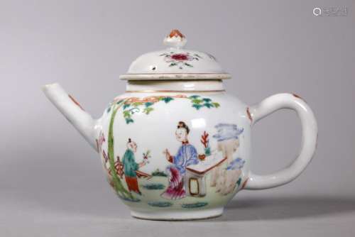 Chinese 18 Century Famille Rose Porcelain Teapot