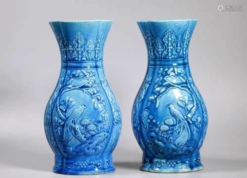 Mirror Pr Chinese Qing Turquoise Porcelain Vases