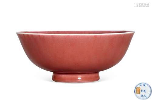 清早期 红釉碗