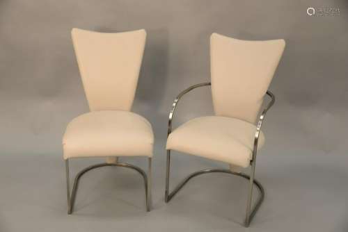 Set of eight Milo Baughman style dining chairs, Design