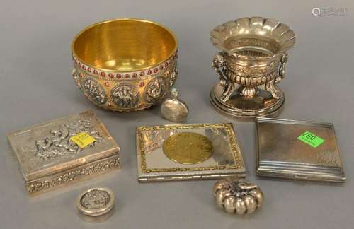 Silver lot with boxes to include Master salt and pill