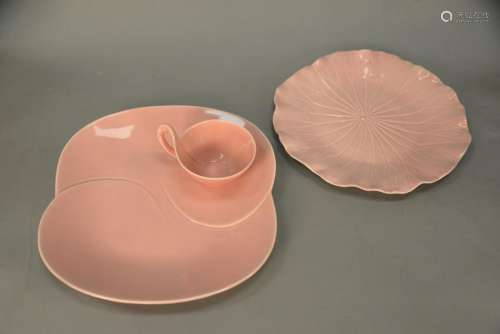 Mid century modern pink china set to include twenty